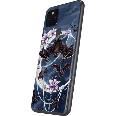 Gothic Moon with Bats and Flowers by Sarah Richter Google Pixel 4a 5G Skin